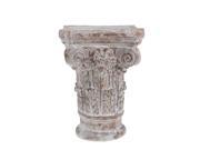 Aged Gray Stone Column Style Ceramic Outdoor Table 28 1 2 Inches Tall