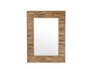 Weathered Finish Reclaimed Wood Frame Wall Mirror 47 1 2 X 35 1 2 Inches