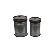 2 Piece Vintage Look Industrial Tin Can Set