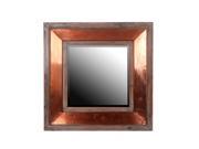 Distressed Wood and Copper Finish Square Wall Mirror 31 1 2 Inches