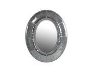 Crackle Glass Aluminum Accent Mosaic Oval Wall Mirror 39 1 2 X 31 1 2 Inches
