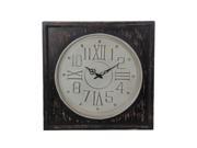 Distressed Finish Stamped Metal and Wood Square Wall Clock 24 Inch