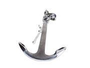 12 Inch Tall Solid Polished Aluminum Anchor Statue