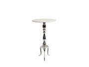 18 Inch Diameter Aluminum and Maple Accent Table 29 Inches Tall