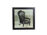 Distressed Finish Black and White Vintage Chair Wall Art 19 Inches Square