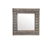 41 Inch Square Mosaic Design Wooden Wall Mirror