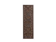 38 X 12 Inch Floral Design Brown Wooden Wall Hanging