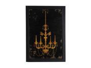 Shabby Chic Black and Gold Vintage Chandelier Wall Art 19 X 26 Inches
