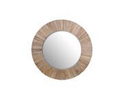 42 1 2 Inch Diameter Natural Wooden Frame Round Wall Mirror