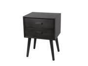 Charcoal Gray Mid Century Style 2 Drawer Accent Stand 24 Inches Tall