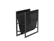 16 Inch Black Finish Metal and Resin Wicker Magazine Rack