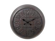 Antique Bronze Finish Stamped Metal Wall Clock 28 Inch Diameter