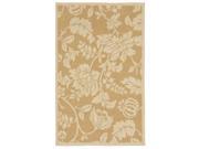 Liora Manne Floral Indoor Outdoor Rug Camel 4 Feet 10 Inches X 7 Feet 6 Inches