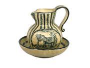 Ceramic Elephant Bowl And Pitcher Set