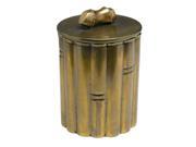 7 Inch Tall Brass Bamboo Design Box With Lid