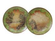 Pair of 12 Inch Diameter Landscape Decorative Plates