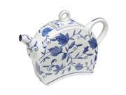 7 Inch Tall Blue And White Floral Design Tea Pot
