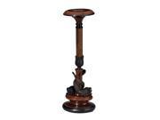 Brass Twisted Dolphin Design Candlestand Mahogany And Black Finish
