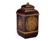 12 1 2 Inch Tall Brown Ceramic Floral Jar With Lid