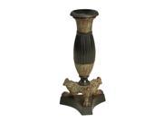 8 Inch Tall Black And Bronze Finish Candlestick