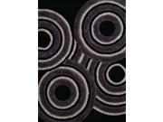 Finesse Records Black Area Rug 5 Feet 3 Inches X 7 Feet 2 Inches