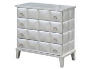 SoHo 4 Drawer Pyramid Front Silver Leaf Chest