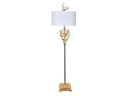 Golden Coral Gold Leaf Finish Floor Lamp