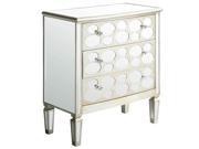 Felicity 3 Drawer Oval Mirror Design Champagne Finish Chest