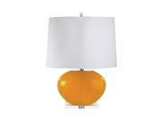 Lamp Works Blown Glass Oval Table Lamp In Orange Set of 2 Incandescent