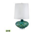 Lamp Works Big Bang Blown Glass Table Lamp In Blue Swirl LED