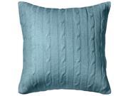 18 In. X 18 In. Blue Decorative Pillow Sweater Fabric Matching Inner Lining