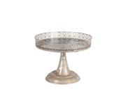 UPC 805572884986 product image for 12 1/2 Inch Diameter Silver Finished Metal Footed Tray 10 Inches Tall | upcitemdb.com
