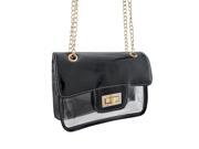 Patent and Transparent Vinyl Evening Bag with Cosmetic Bag Patent and Transparent Vinyl Evening Bag with Cosmetic Bag