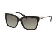 Michael Kors 0MK6038 Sun Full Rim Square Womens Sunglasses Size 54 Black White Lens Grey Gradient