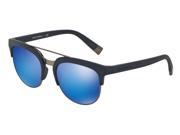Dolce Gabbana 0DG6103 Sun Full Rim Square Mens Sunglasses Size 55 Blue Grey Grad Green Mirror Blue