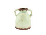 Pack of 8 Teal and Brown Rustic Style Deacorative Jug Flower Vase 5 x 6.5