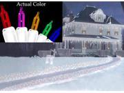 Set of 150 Multi Colored Path Cicles Mini Christmas Lights White Wire