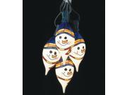 Set of 7 Commercial Grade Snowman Face Christmas Lights Green Wire 726122