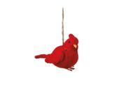 4 Country Cabin Red Knit Cardinal Bird Christmas Ornament