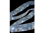 9 LED Lighted Battery Operated Blue Snowflake Christmas Ribbon Clear Lights