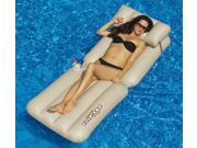 88 Water Sports Beige Adjustable Flip Top Inflatable Swimming Pool Lounger Raft