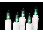 Set of 10 Battery Operated Green Mini Christmas Lights White Wire