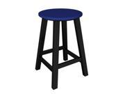 Pack of 2 Recycled Earth Friendly Bar Stools Pacific Blue w Black Frame 24.25
