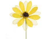 Pack of 6 Yellow Mesh Decorative Artificial Sunflower Stems 23