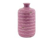 Pack of 4 Lavender Purple Rustic Style Circular Design Decorative Flower Vase 7 x 12