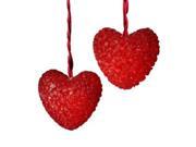 Set of 10 Red Valentines Day Heart Christmas Lights Red Wire
