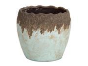 9 Terreux Pale Blue Crackled Outdoor Patio Stoneware Garden Planter Pot