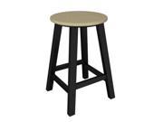 24.25 Recycled Earth Friendly Patio Bar Stool Sand Brown w Black Frame