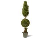 60 Potted Artificial Juniper Cone and Ball Topiary Tree