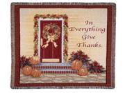 In Everything Give Thanks Thanksgiving Tapestry Throw Blanket 48 x 60